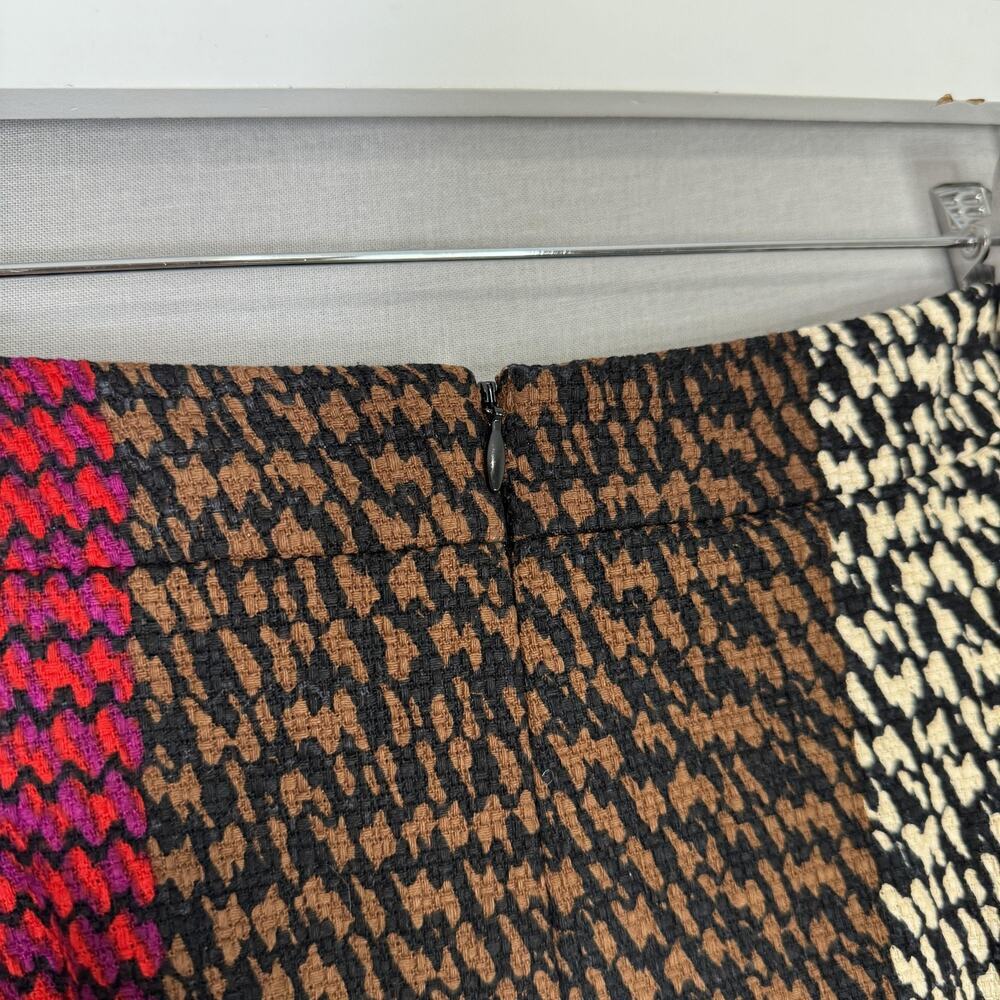Carlisle Skirt Womens 4 Brown Loom Pattern Tweed A-Line Abstract Office‎ Luxury - Picture 8 of 15
